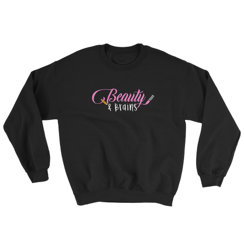 Classic Beauty and Brains Logo Sweatshirt- Black