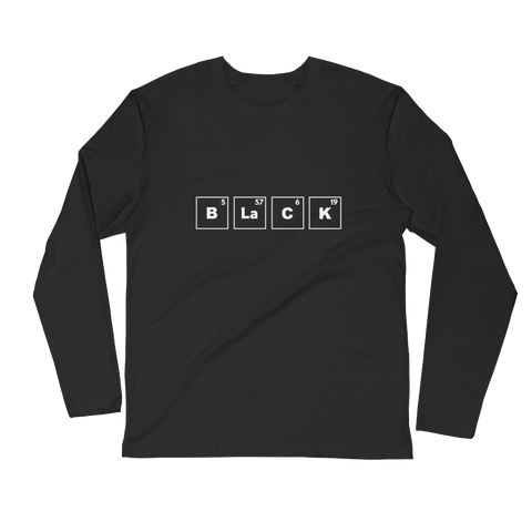 BLACK Periodic Table Long Sleeve Fitted Crew
