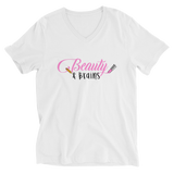 Classic Beauty and Brains Short Sleeve V-Neck T-Shirt