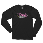 Beauty and Brains Logo Long Sleeve T-shirt- Black